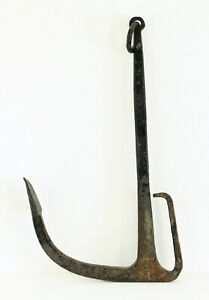  Antique 19th C Cast Iron Mooring Anchor Rare Shape 36 