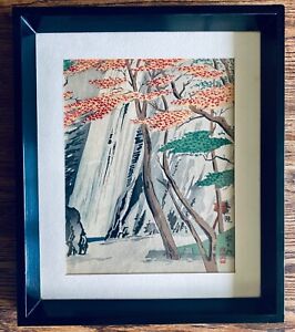 Vtg Japan 1940s Early 1st Edition Tomikichiro Tokuriki Woodblock Print Suwa Lake
