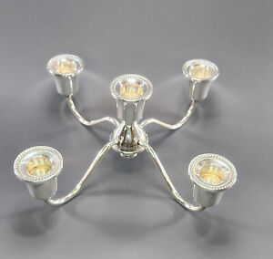 5 Candle Candelabra Sterling Silver Weighted Candle Candlestick Holder 423 Grams