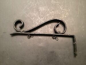 Small 6 1 4 Length Wrought Iron Scroll Sign Bracket Holder Vintage