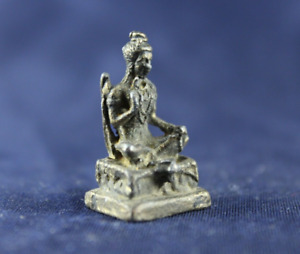 Rare Antique Brass Statue Small Sitting God Shiva Old Collectible Figure