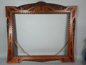 Frame Art Deco Wood Carved 79x69 Rabbet 64 In 65x49 50 Cm Very Beautiful B918
