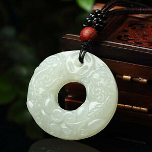 Chinese Antique White Jade Pendant Blue And White Jade Brave Safe Buckle Pendant