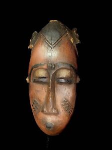 African Mask Guro Antiques Face Wooden Mask Hand Carved Home D Cor 5671