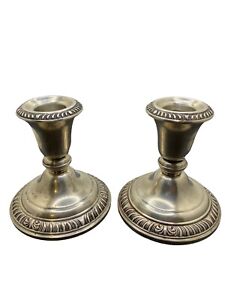 Vintage Pair Sterling Frank Whiting Co Weighted And Enforced Candlesticks