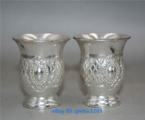 Collect Chinese Tibet Silver Wine Glass Cup 20553