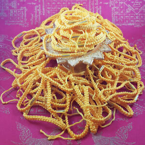50 Pcs Sai Sin Bracelet Buddha Cord Yellow Thai Amulet Sacred Blessed Buddhist