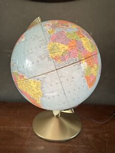 Vintage Replogle 12 Library World Globe Lighted Desk Lamp Ussr