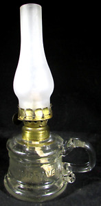 Antique The Little Favorite Improved Miniature Oil Lamp W Rigoree Finger Loop
