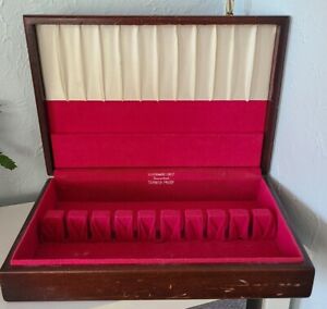 Vintage Antique Unmarked Anti Tarnish Silverware Storage Chest Wood Box