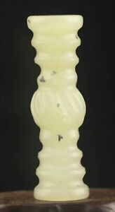 Chinese Old Natural Jade Hand Carved Statue Flower Pendant
