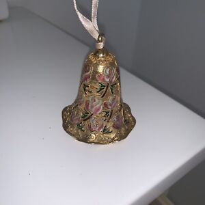 Chinese Vintage Cloisonne Bell Shaped Ornament Flowers Floral Intricate Detail