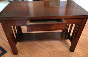 Antique Library Table Desk W Drawer Shelf 46 W X 25 D X 30 H Local Pick Up