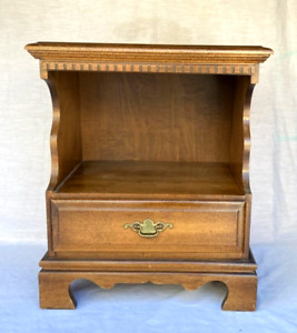 Ethan Allen Heirloom Nutmeg Cherry Wood Open Cabinet Nightstand 6241 0 Rare 
