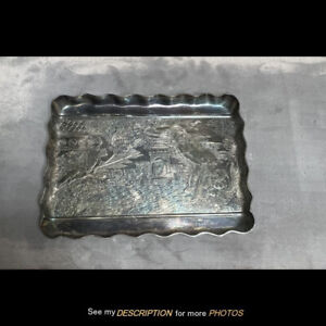 Antique Wilcox Silver Plate Dresser Pin Jewelry Tray Meriden Ct Great Decoration