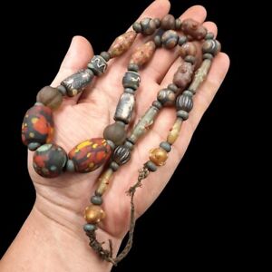 Super Ancient Roman Mosaic Glass Rare Lot Beads Necklace