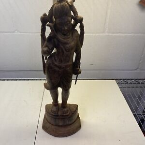 Masterpiece Antique Indian Wooden Statue 16 Inch