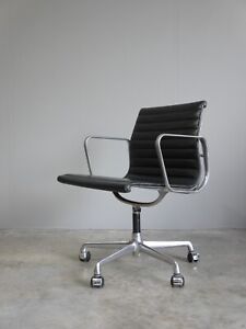 Original Vintage Icf Charles Ray Eames Ea108 Leather Chair Mid Century Vitra
