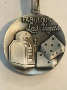 Vintage Souvenir Spoon Us Collectible Pewter Fabulous Las Vegas Nevada