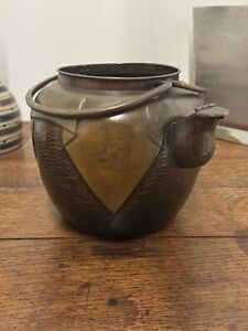 Japan Antique Bronze Tea Kettle Yakan Hand Hammered 1900 S