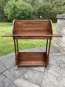 English Regency Style Walnut Butler Stand Or Book Trough27x20x10 