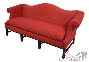 62682ec Hickory Chair Co Chippendale Style Camelback Stretcher Base Sofa