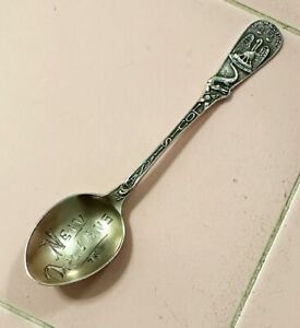 Vintage Sterling Silver Souvenir Spoon New Orleans Louisiana Union Justice Croc