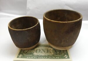 2 China Song To Yuan Brown Glazed Jar Cups Pots Jian Yao Antique Shipwreck