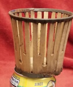 Early Miniature 3 5 8 H Original Shaker Basket Small Staved Wooden Basket