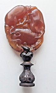 Antique Chinese Reticulated Carved Carnelian Agate Lamp Finial