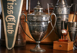 Awesome Huge Neoclassical Style Silverplate Antique Trophy Cup New Haven Ct