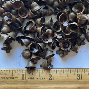 36 Mini Primitive Rusty Tin Liberty Bell Bells 10mm 3 8 In Christmas Crafts 