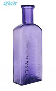 Original Antique Ok Liniment Purple Quack Patent Medicine Bottle Blown Glass