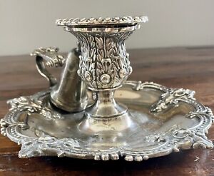 Meriden Silver Plate Chamber Stick 19th Century Victorian