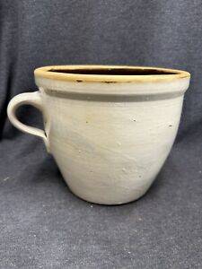 Rare Pennsylvania Antique Salt Glaze Stoneware Chamberpot Crock 7 5 Tall 8 5 D