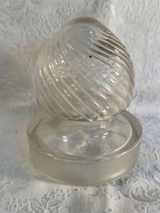 Clear Columbia Apothecary Jar Swirl Lisd 4 Mouth X 5 Tall Drugstore Candy Lid