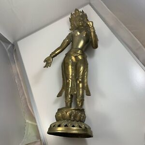Tara The Liberator Brass Statue Used 32 Tall Hinduism Hindu Goddess Buddha 902