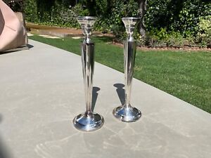 Vintage C S Co Weighted Sterling Candlesticks Beautiful Fluted Body
