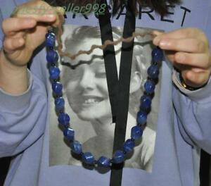 13 2 Tibet Buddhism Lapis Lazuli Handcarve Exorcism Amulet Buddha Beads Necklace