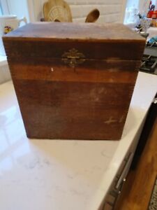Antique Wood Dovetail Box Nice Size 