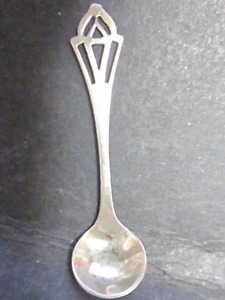 Sterling Unknown Maker Salt Spoon 2 Pierced Handle 2 Gr No Monogram