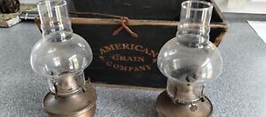 Vntg American Grain Co Woode With Lamps Bucket Wrought Iron Antique Primitive
