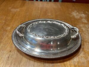 Silver Plated Covered Serving Dish Marked 