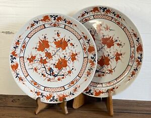 Chinese Porcelain Plates Pair Chinese Kangxi Style Imari Plates With Mark 12 