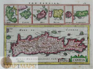 Greece Candia Antique Map Crete Mercator Hondius 1651 History Of Crete In Maps