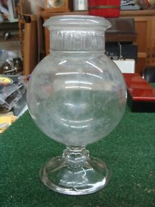 Tiffin Dakota Glass Apothecary Candy 9 1 2 Show Globe Jar No Lid Antique