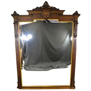 Antique Large Renaissance Walnut Hall Mirror 21683