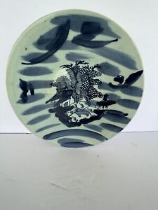Chinese Qing 18th Century Porcelain Celadon Plate Mark Period