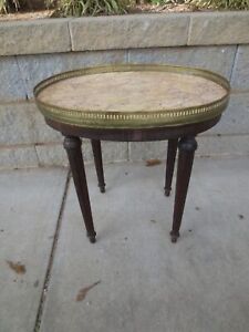 Colby S Marble Top French Louis Xvi Petite Small Bouillotte Table Sierra Marble