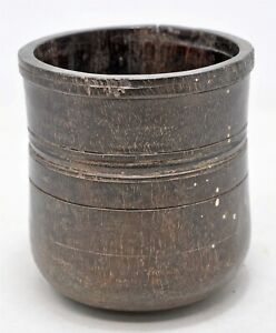Antique Wooden Grain Measurement Pot Paili Original Old Hand Carved
